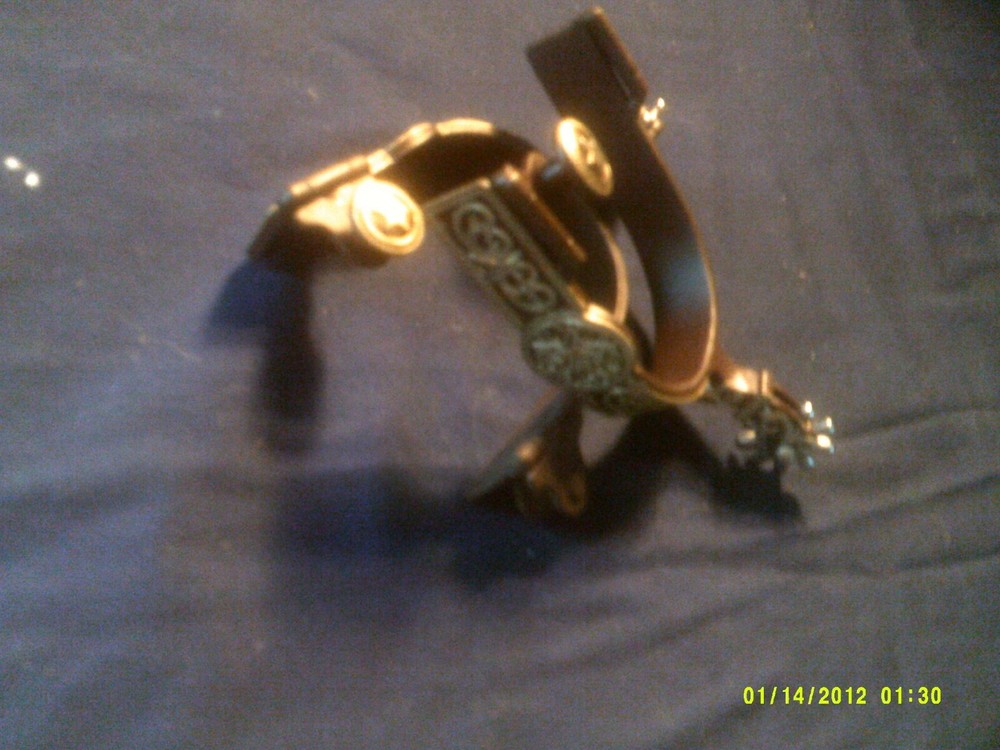 Spurs, Show Style Brown with Texas Star and Overlay Pattern