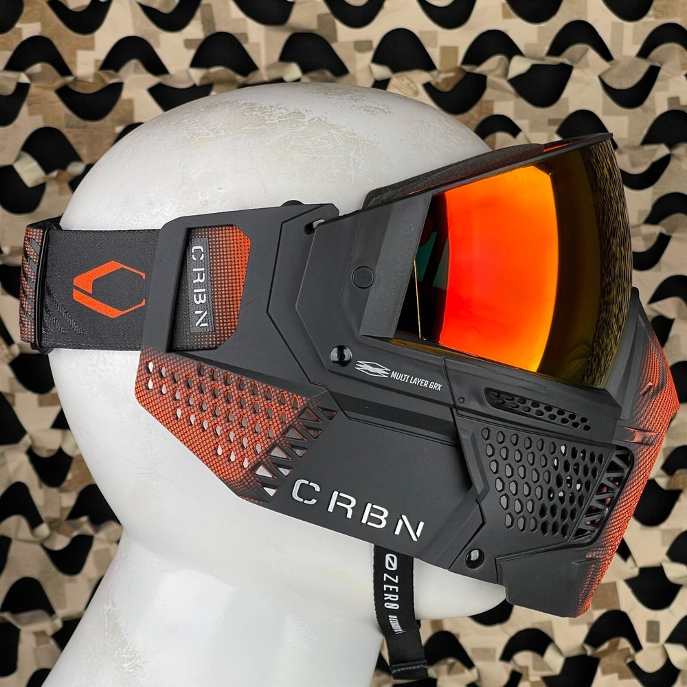 NEW Carbon CRBN Zero GRX Paintball Mask (More Coverage) - Half-Tone Orange
