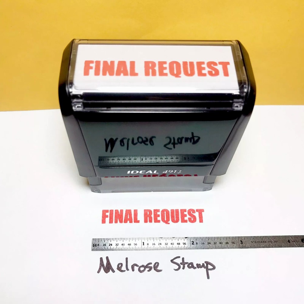 Final Request Rubber Stamp Self Inking Red Ink Ideal 4913