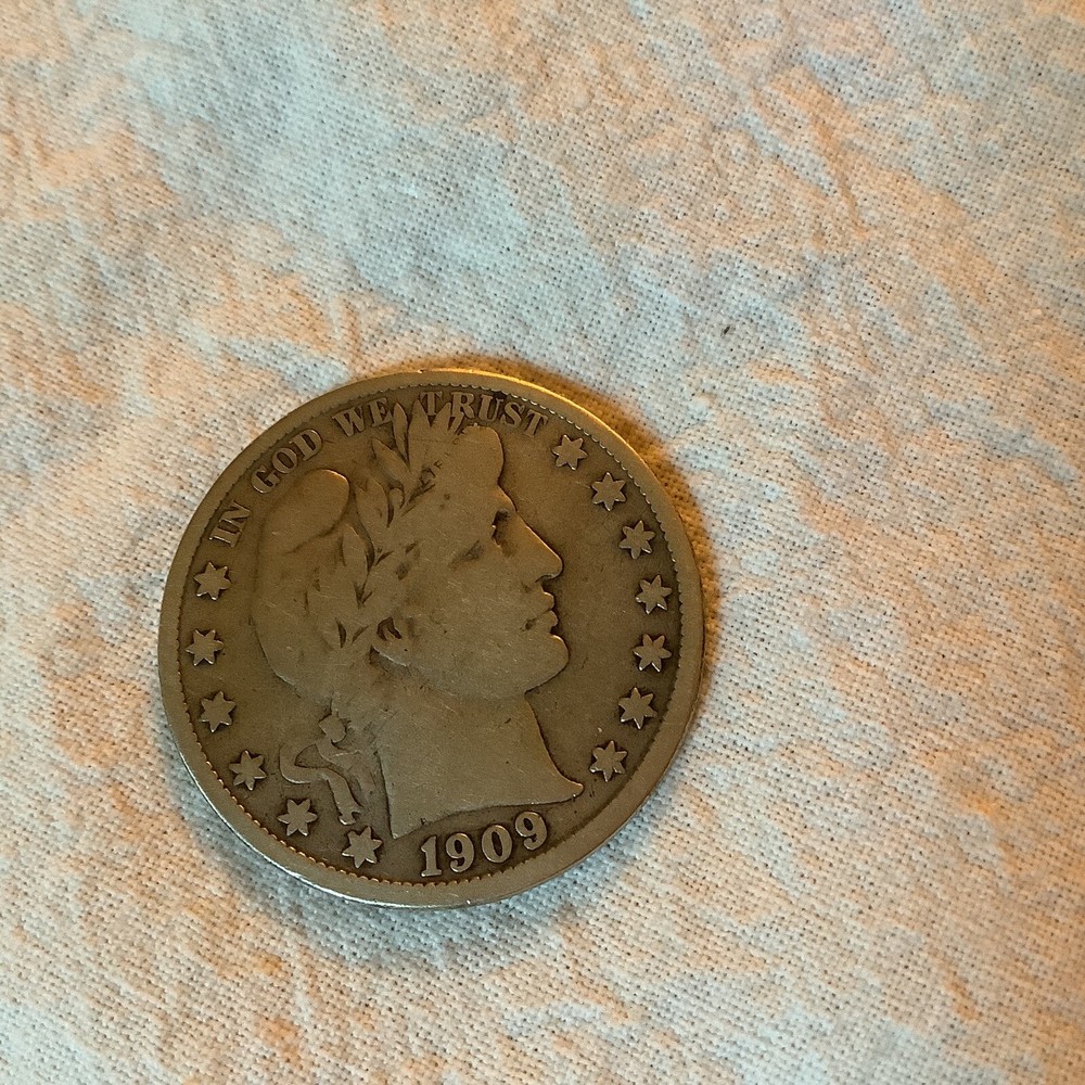 1909-S Barber Half Dollar 90% Silver Circulated Uncertified