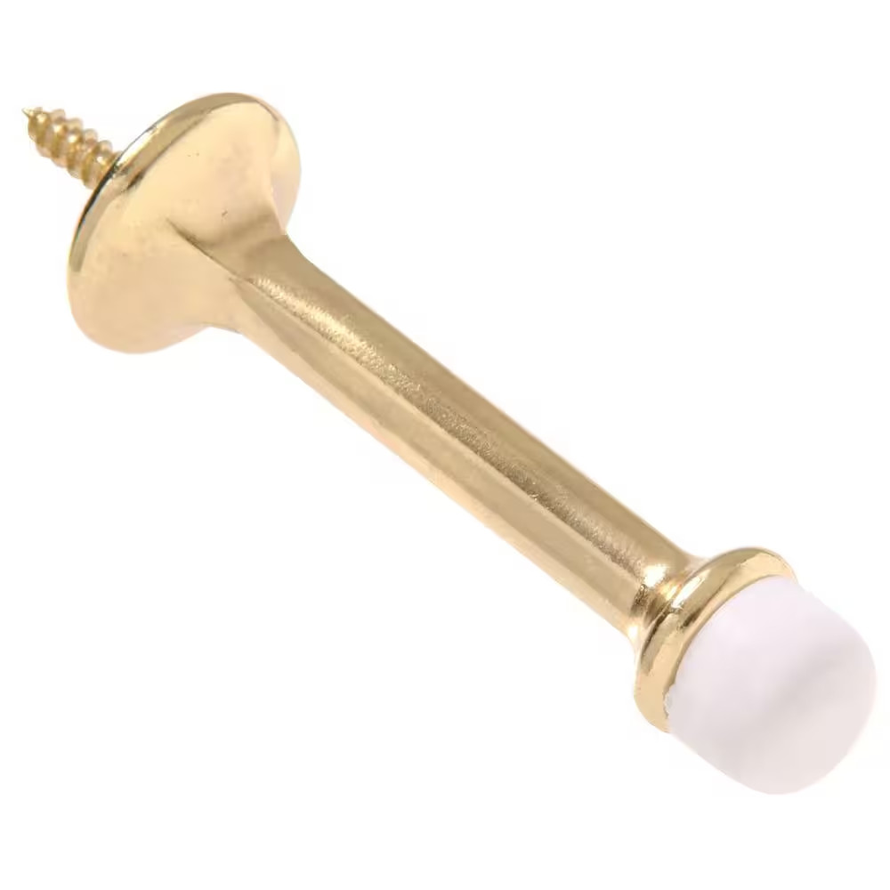 3 In. Brass Standard Rigid Door Stop (5-Pack)