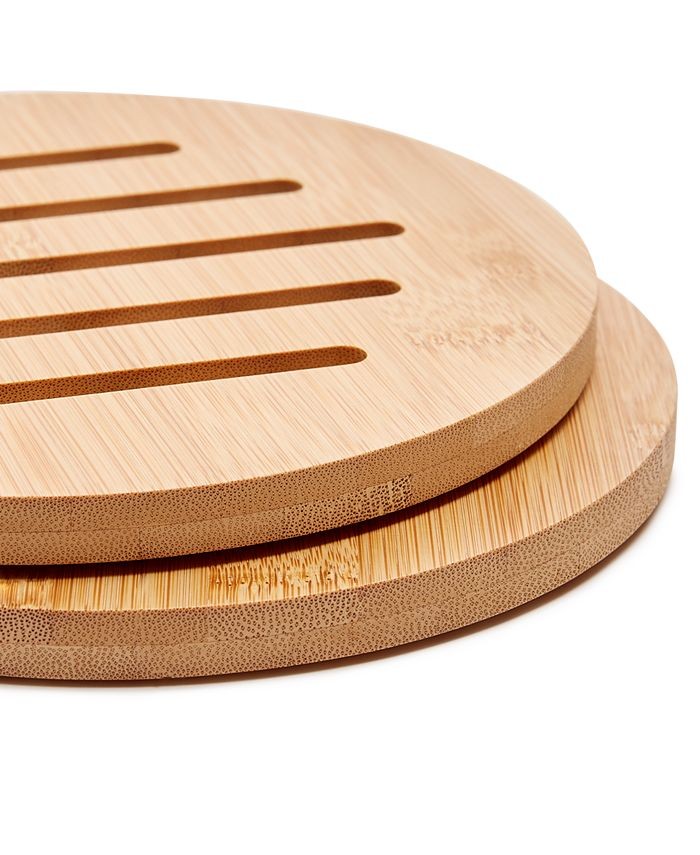 The Cellar 2-Pack Bamboo Trivet Set - White