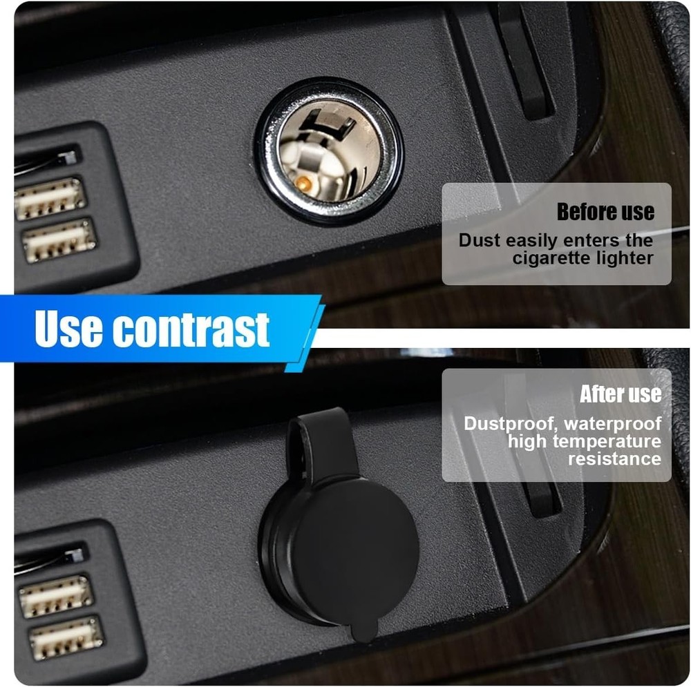 Dustproof Cigarette Lighter Adapter Socket Cap with Protective Sleeves, Unive...
