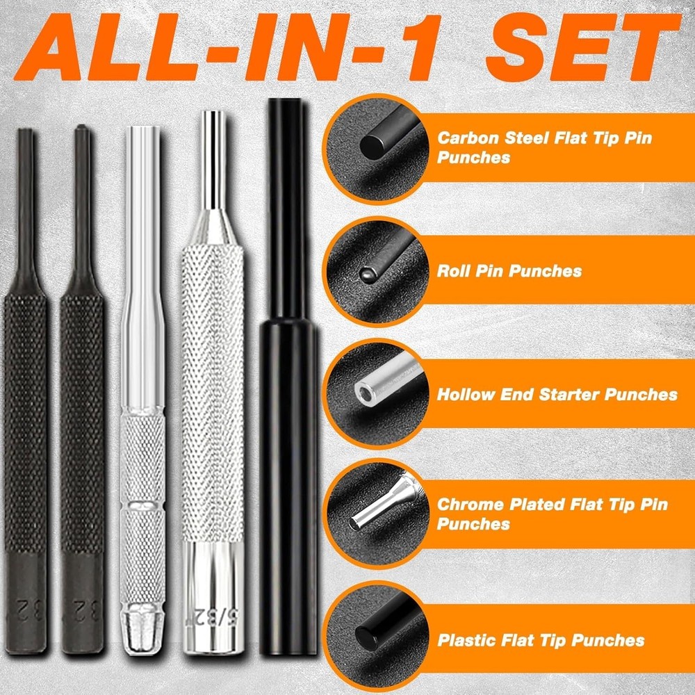High Quality Punch Tool Set with Bench Block and Storage for Mechanical Work
