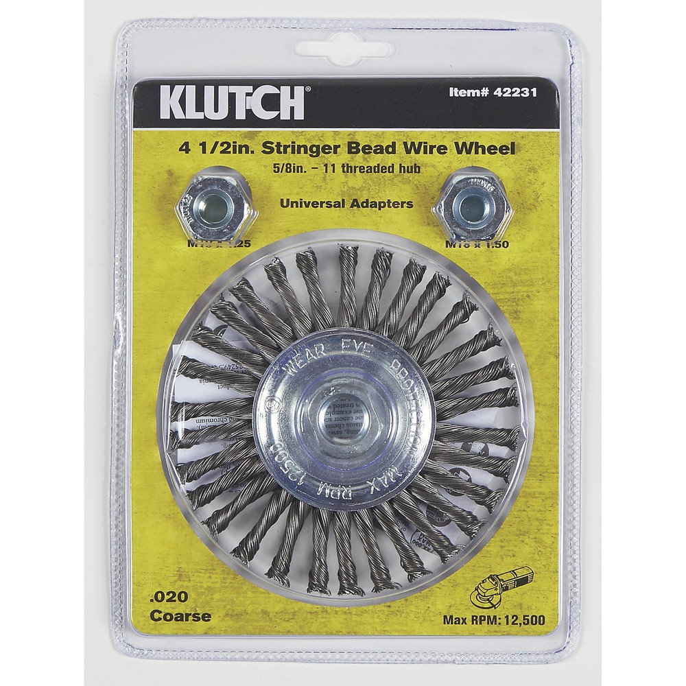 Klutch 4-1/2in. Stringer Bead Wire Wheel