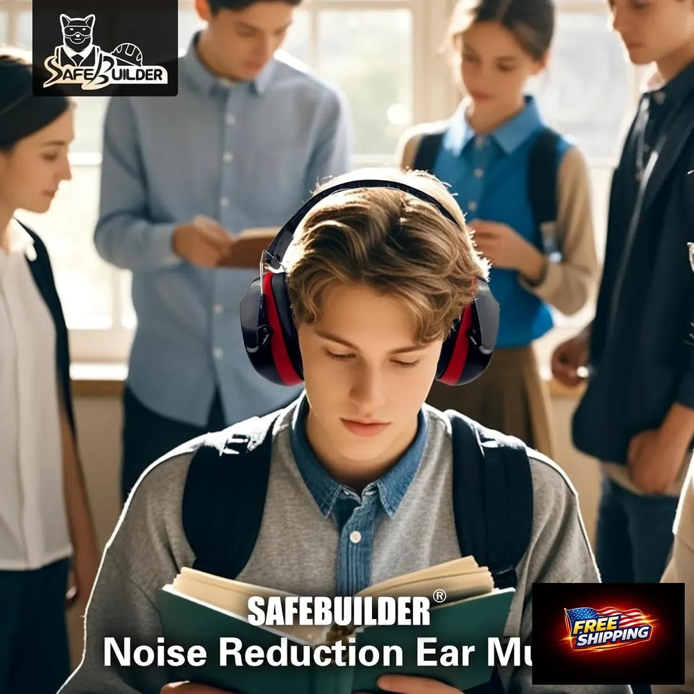 Safety Ear Muffs 33dB Noise Reduction ANSI Adjustable Hearing Protection
