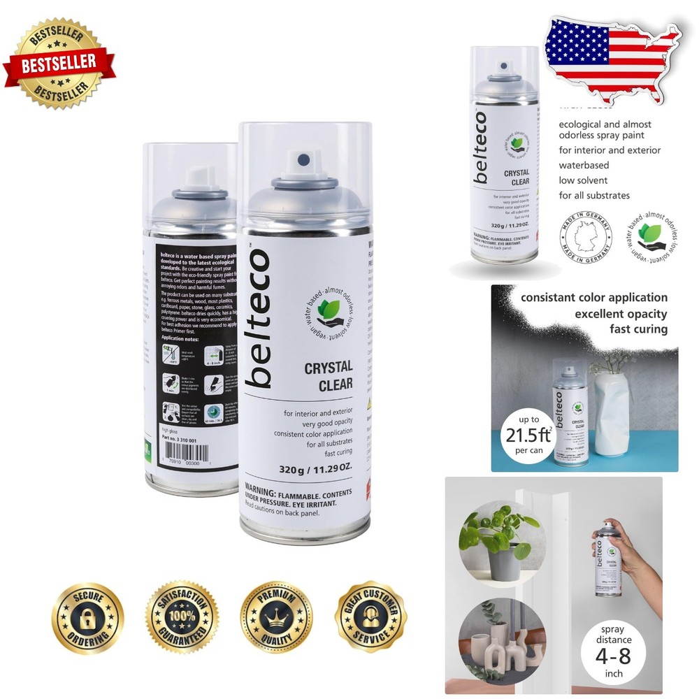 Crystal Clear Gloss Spray Paint | Eco-Friendly  | High Coverage
