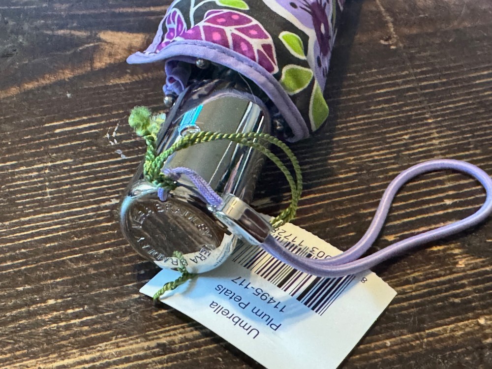 RETIRED Plum Petals Vera Bradley Automatic Open/Close Compact Umbrella