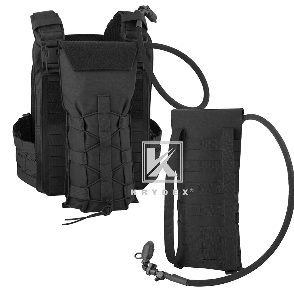 KRYDEX Tactical Hydration Carrier Pack MOLLE Pack Modular 3L Water Bladder Black