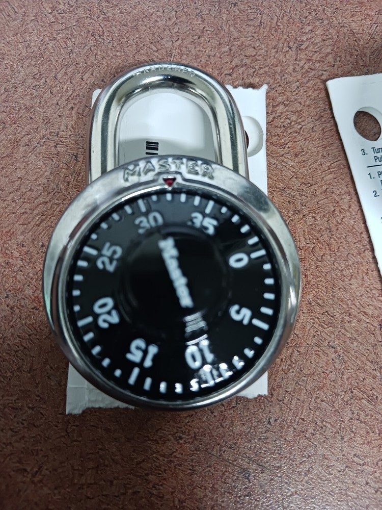(2) New Master Lock 1525 Locker Padlocks, Combination Dial With V660 Key Option