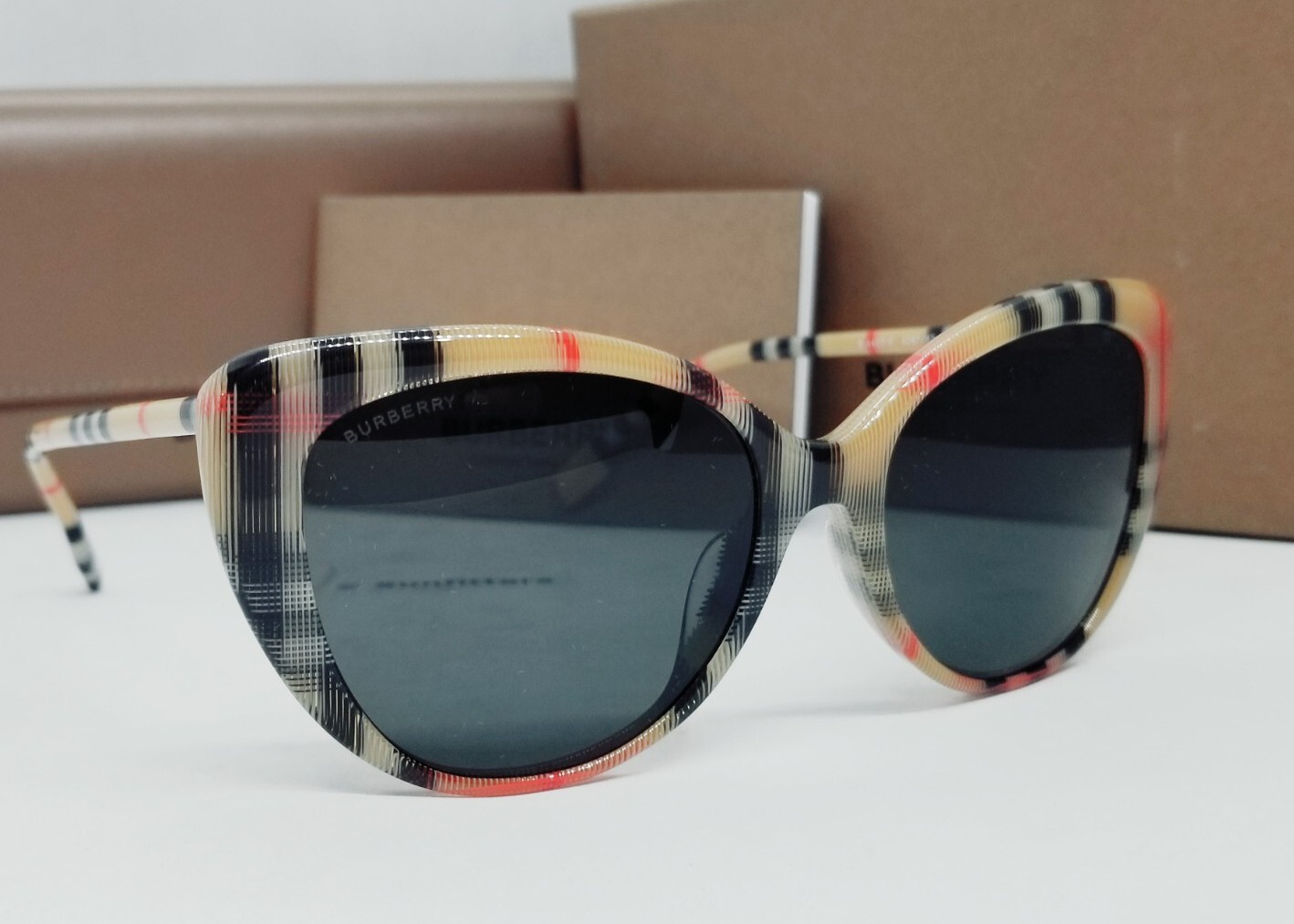 BURBERRY vintage check/dark grey BE4407F 408787 54 sunglasses NEW IN BOX!