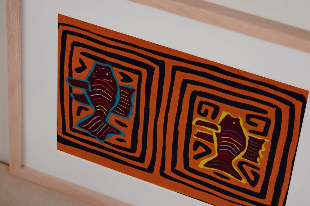 Vintage Orange And Black Fish Mola