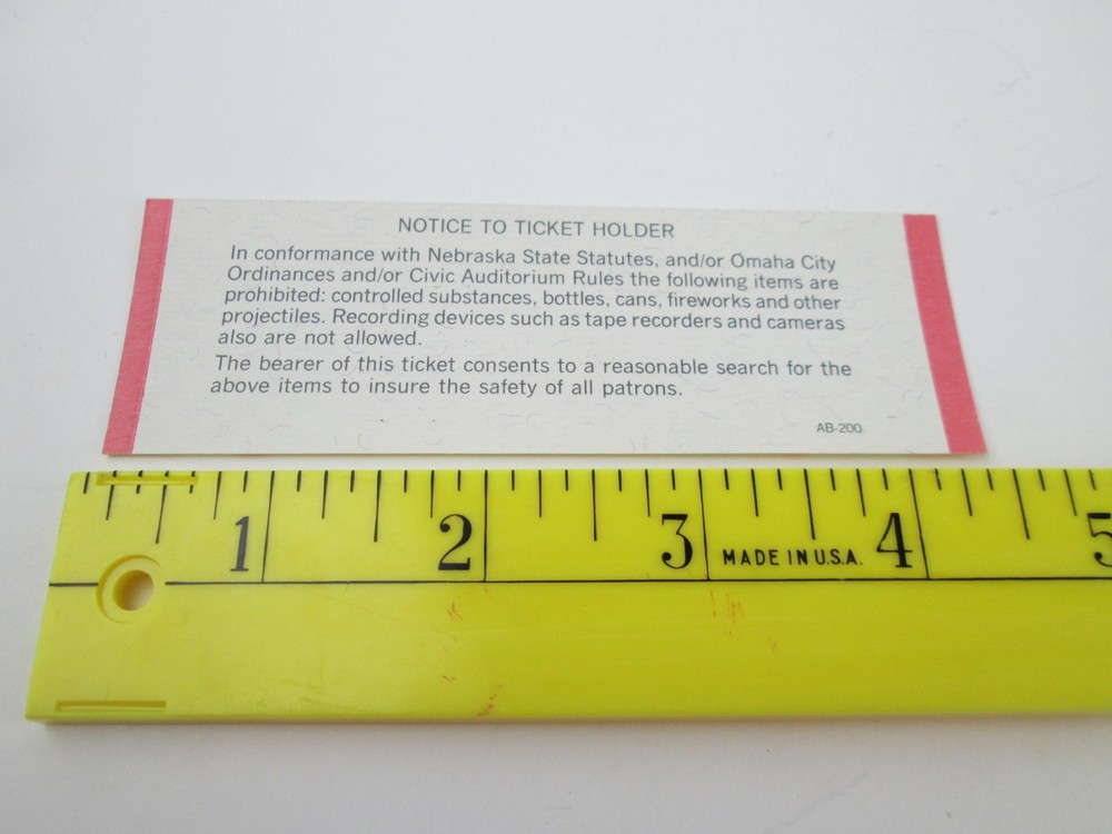 KISS Unused Concert Ticket Omaha NE 5/10/1990 Civic Auditorium Hard Rock