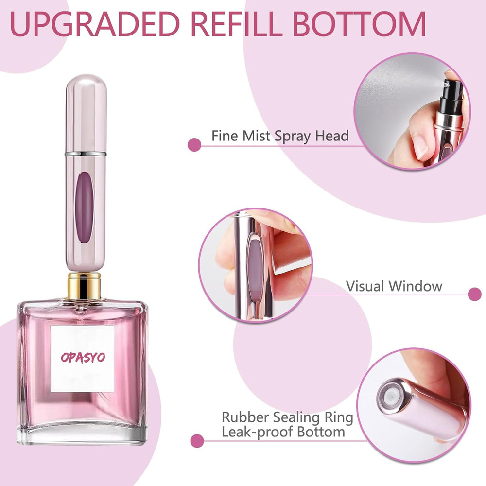 4Pcs Mini Refillable Perfume Atomizer – Travel Spray Bottle for Cologne & Pocket