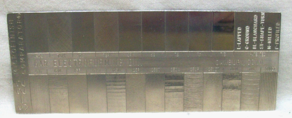 Vintage S-22 Microfinish Comparator Surface Finish Scale, GAR Electroforming
