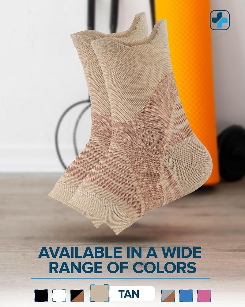 Copper Ankle Compression Sleeve - Toeless Compression Socks, Copper Ankle Bra...