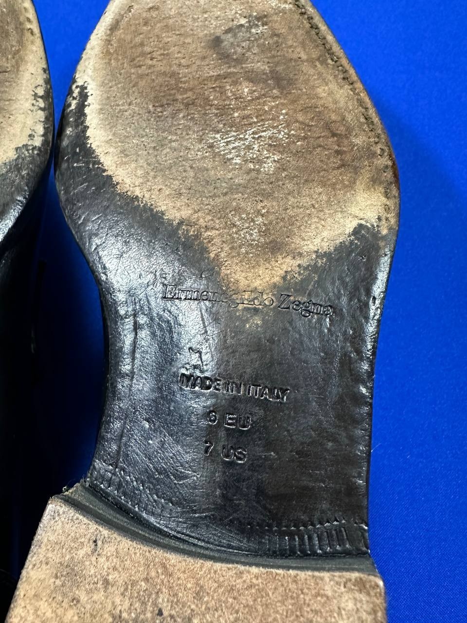 Ermenegildo Zegna men’s black leather penny loafers dress shoes SZ EU 6, US 7