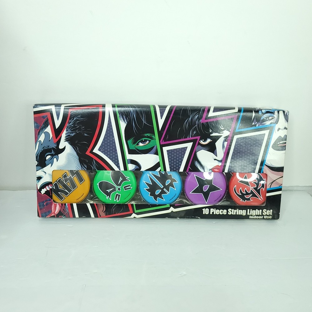 KISS String Lights Set 10 pieces 2003 Holiday Spencer Gifts Sealed New Ace Gene