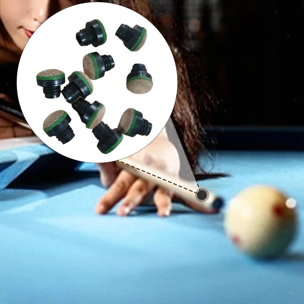 10Pcs Pool Cue Tips Screw on Snooker Pool Cue Tips