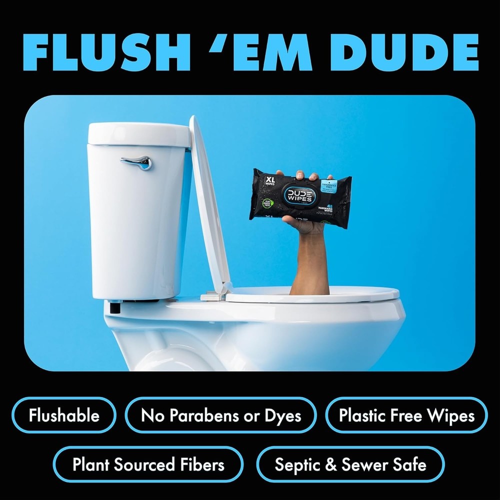 Flushable Wipes 288ct 6 Pack Unscented Extra Large with Aloe Vitamin E