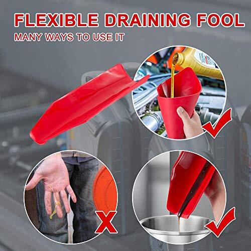 Flexible Draining Tool Funnel Flexible Oil Draining Funnel Tool Foldable Flexibl