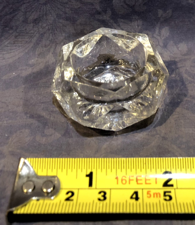 Clear glass open top salt cellar