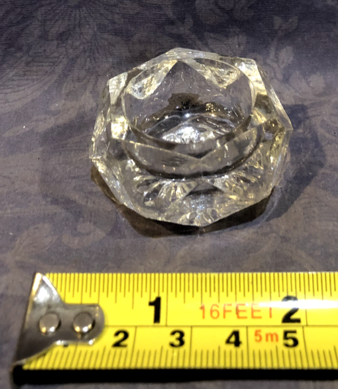 Clear glass open top salt cellar