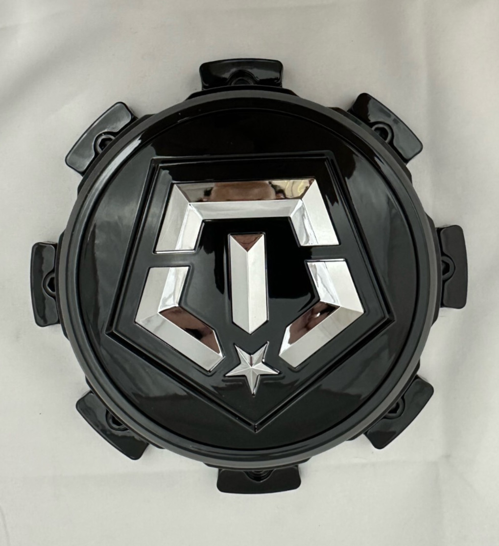 TIS 544 8 Lug Gloss Black Wheel Center Cap with Chrome Logo 1921L173