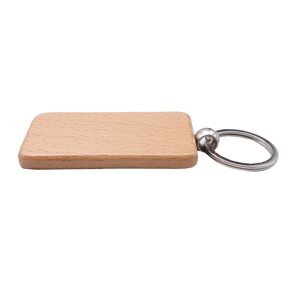 DIY Rectangle Blank Wood Keychain Custom Key Tags Personalized Gift 20 Pcs