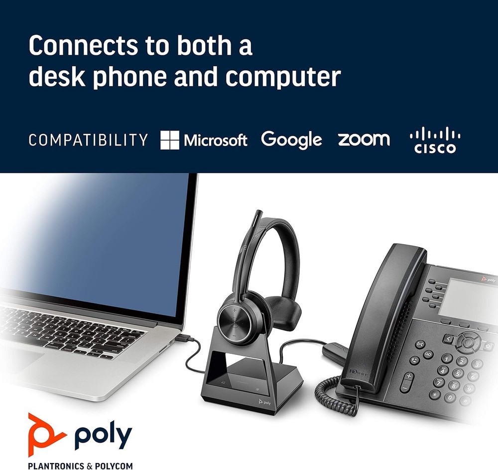 Plantronics Poly Savi 7310-M Secure Wireless DECT Headset Office/7S439AA#ABA