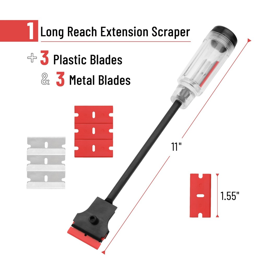 Bates- Long Reach Extension Scraper, 11-Inch, Razor Scraper with Extra 3...