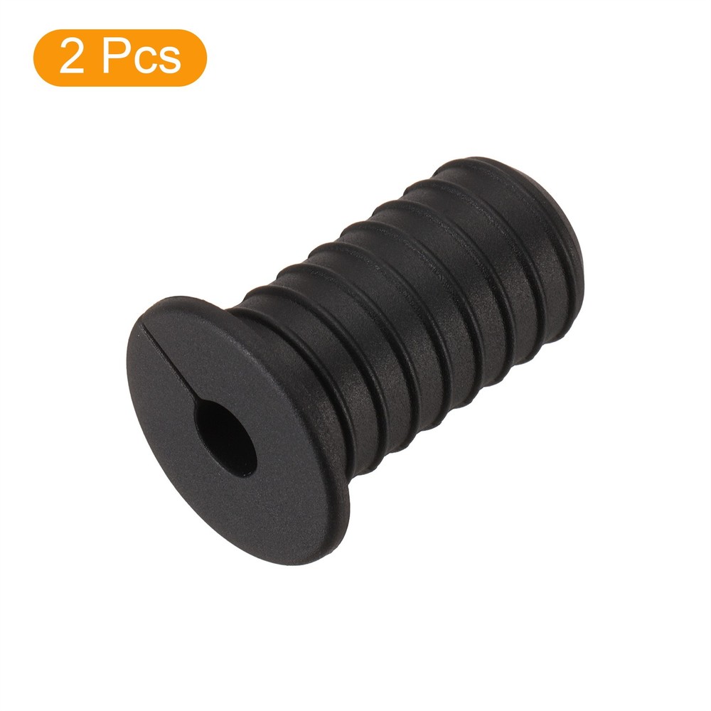 2Pcs Wall Grommets for Cables 3/4" with 7mm Hole Black with Thread