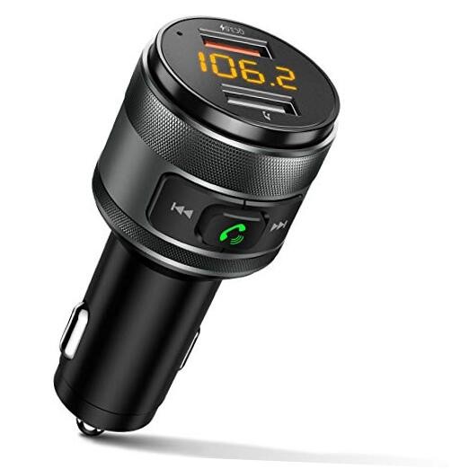 Bluetooth 5.3 FM Transmitter for Car, 3.0 Wireless Bluetooth FM Radio BLACK