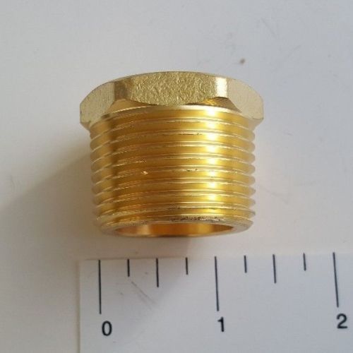 1) 1" MALE X 3/4" FEMALE NPT PIPE THREAD HEX REDUCER BUSHING - LEAD FREE BRASS