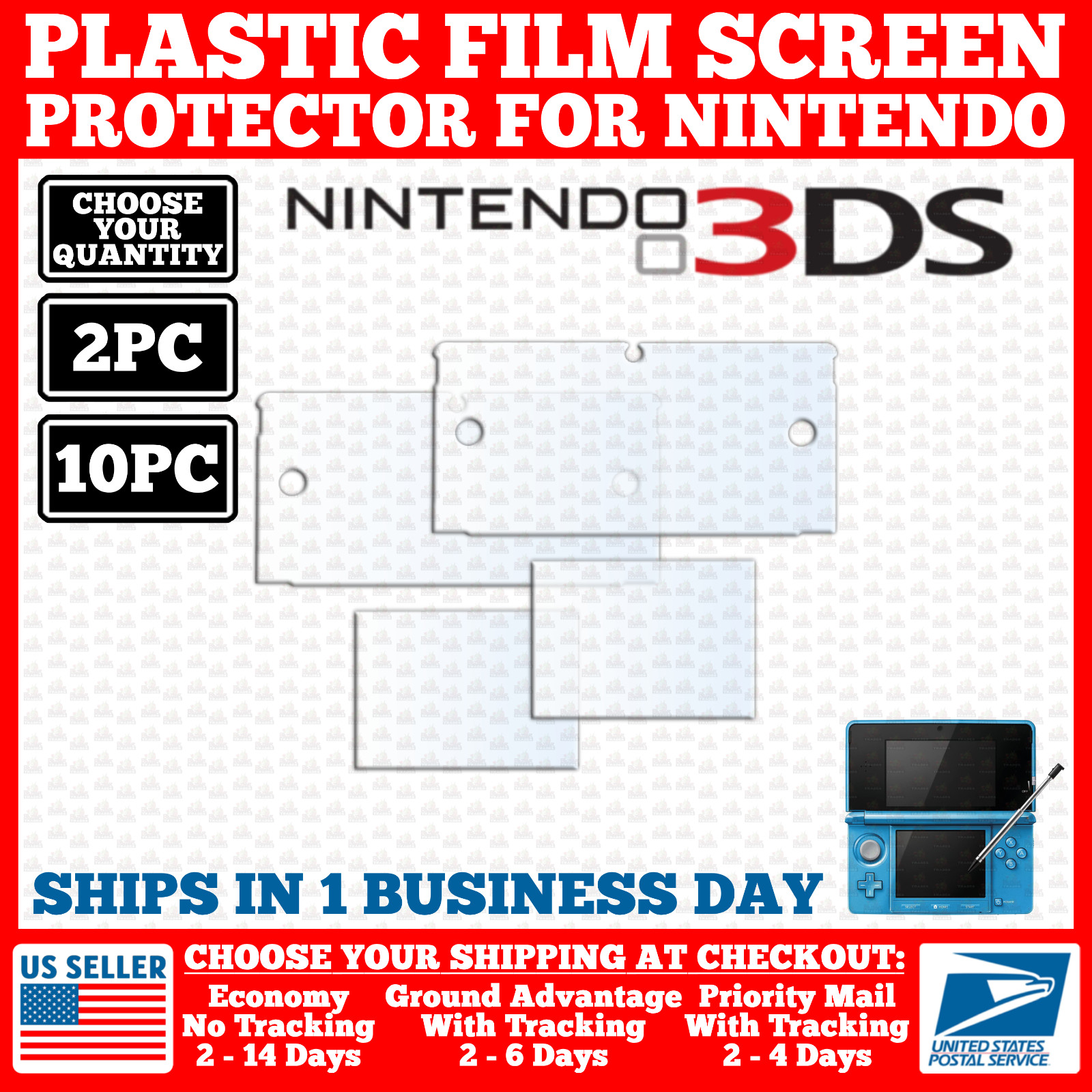 Film Plastic Screen Protector For Nintendo 3DS - Original 3DS - N3DS - 2010/2011