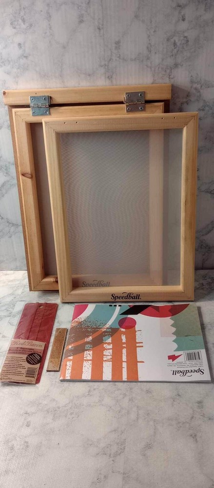 Speedball Screen Frame Base W Kickstand 2 Screens 12x16” Squeegee & Instructions