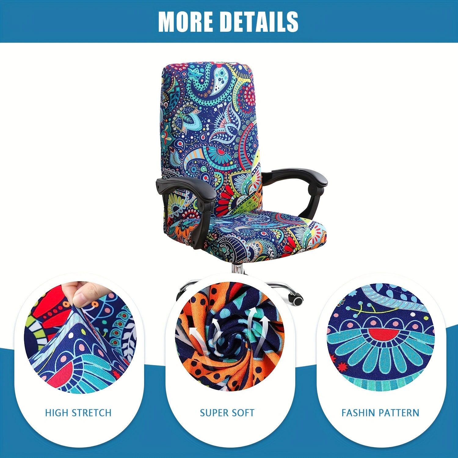 Stretchable computer swivel chair cover Desk chair protection, household items