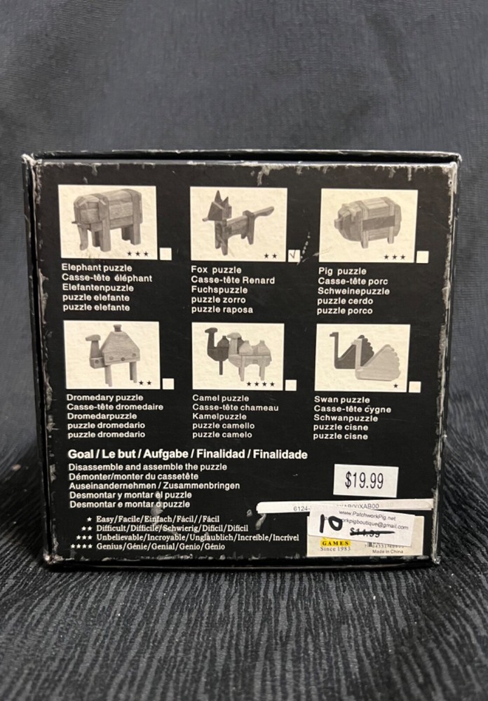Brain Teasers Animal Wooden Fox Puzzle