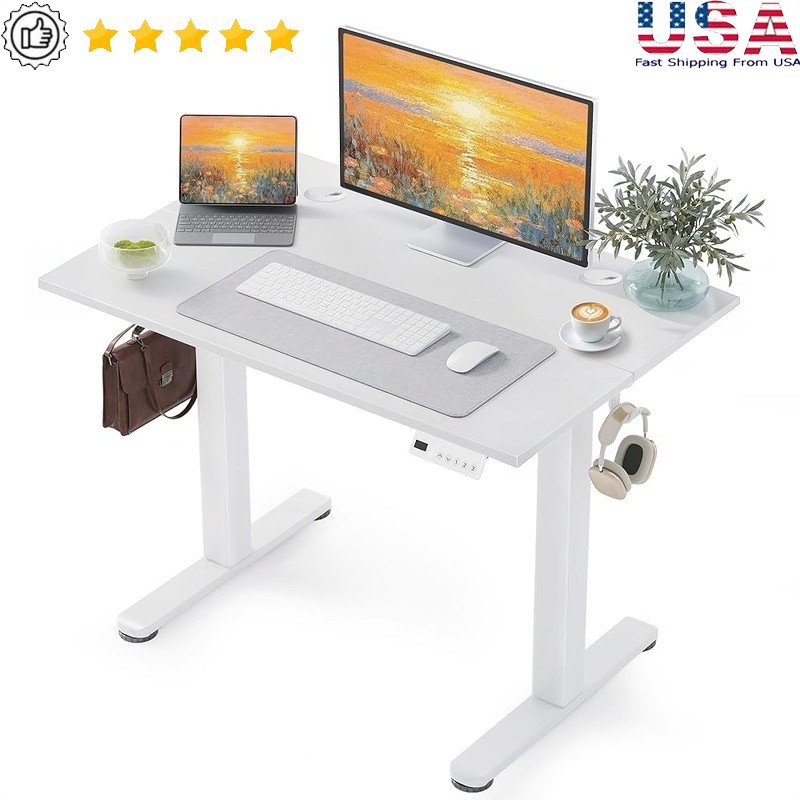 Electric Height Adjustable Desk Ergonomic Standing Workstation Memory Presets US