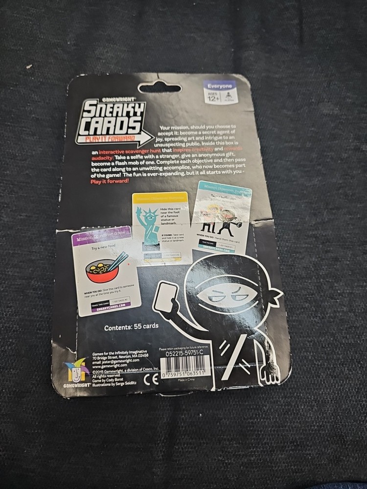 NIP 2015 Gamewright Sneaky Cards Play It Forward Interactive Scavenger Hunt