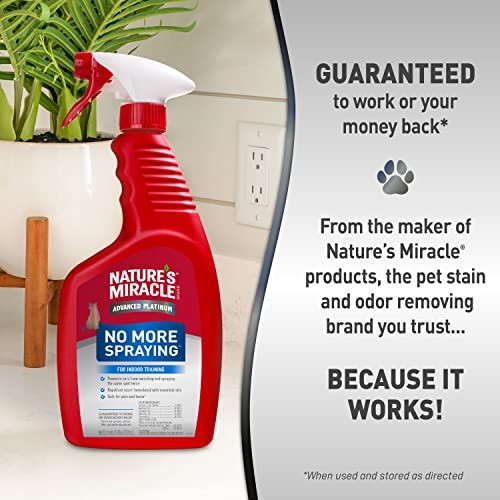 Nature's Miracle Advanced Platinum Cat Spraying Deterrent, 24oz, Helps Stop