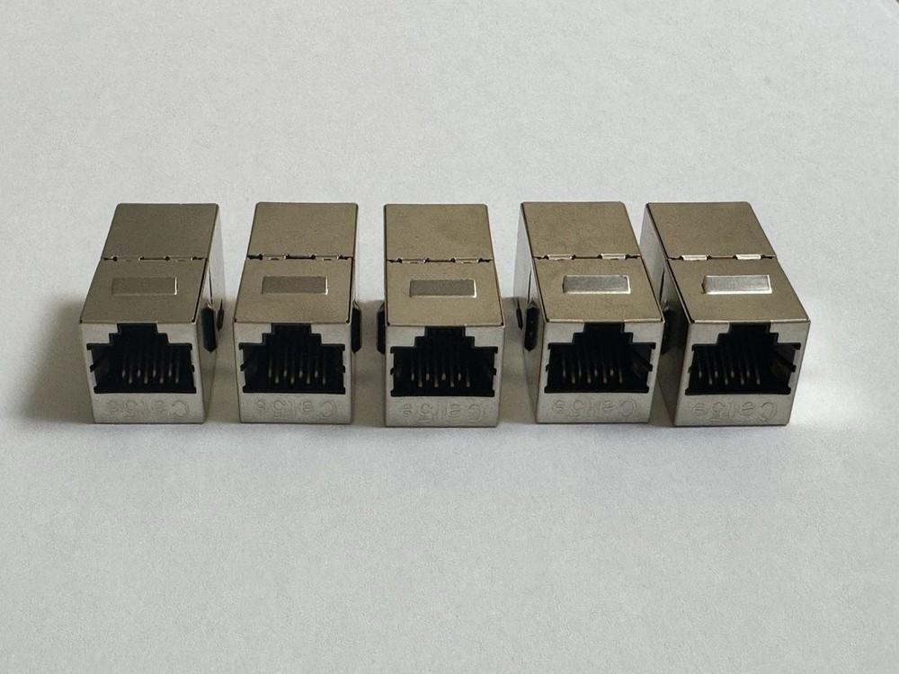 5 Pcs CAT5e Shielded Ethernet RJ45 InLine Joiner Cable Adapter Extender Coupler