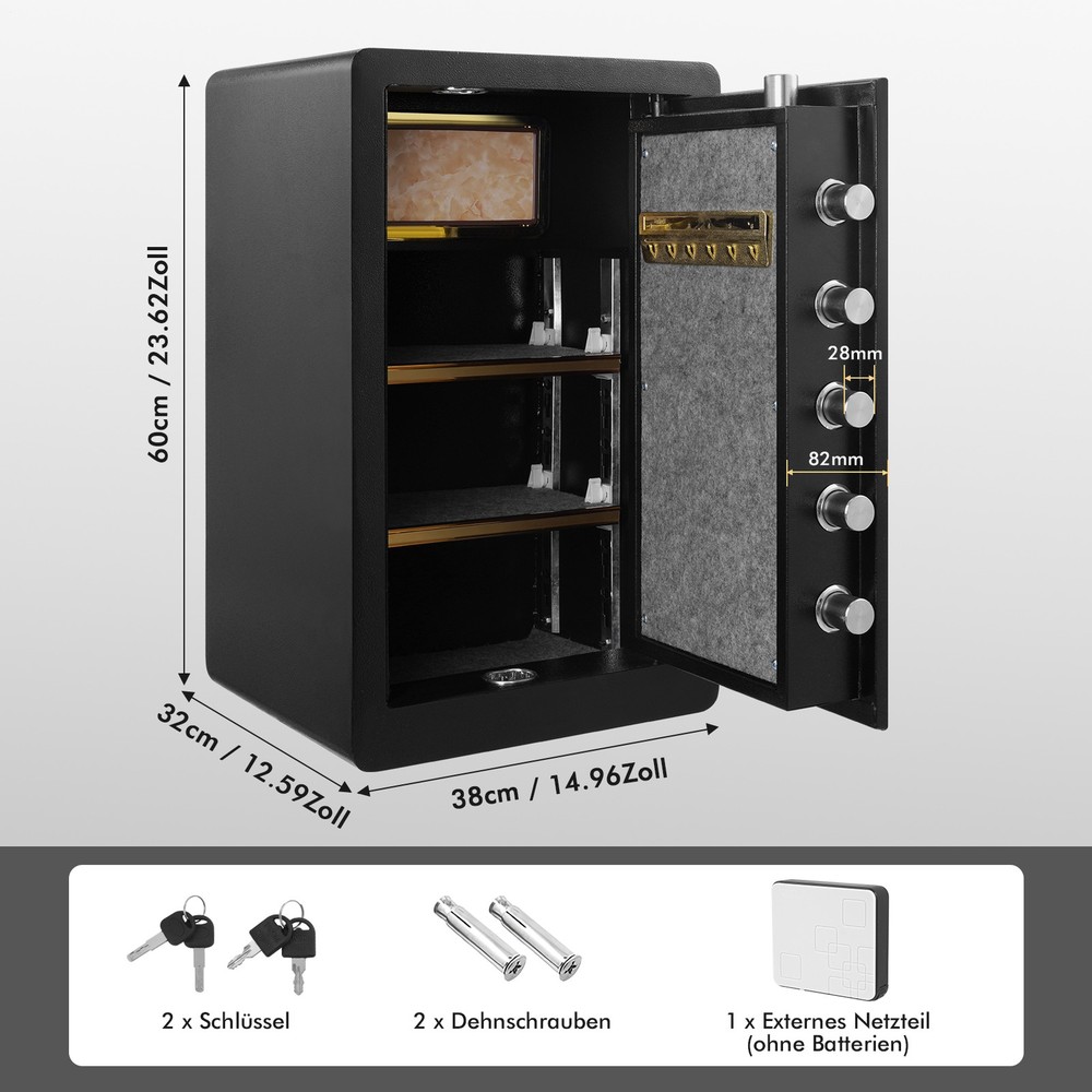 2.6cub/73L Large Safe Box, Digital Keypad Home Security Safe