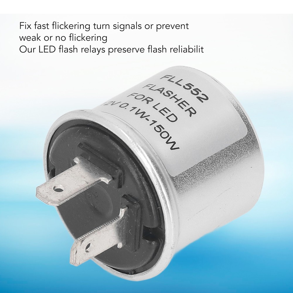 2 Pin Aluminum Shell LED Electronic Flasher Relay Replacement For Turn