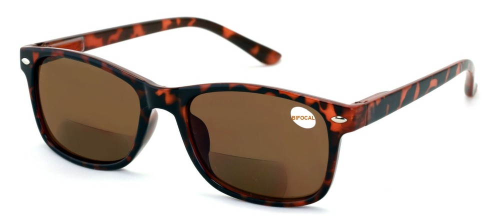 Bifocal Rectangular Lightweight Reading Sunglasses - Outdoor Reader Spring Hinge