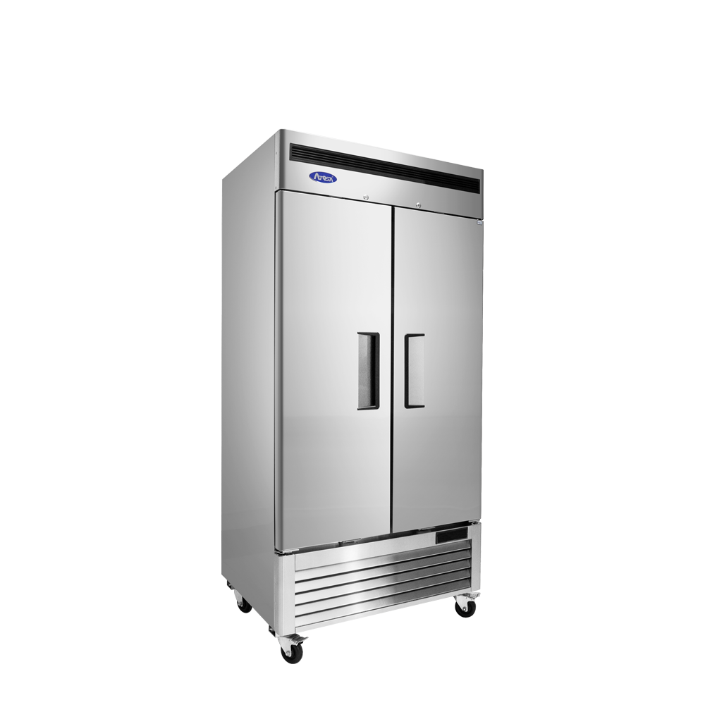 Atosa MBF8506GR Two Solid Door Bottom Mounted Reach-In Refrigerator 2 Section
