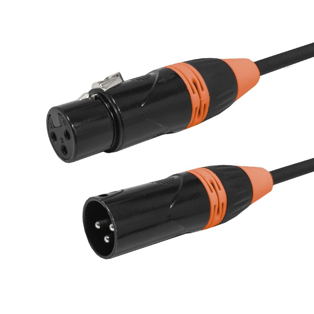 15' Color Coded length 3-Pin Professional Light DMX Cable with Locking XLR Ends