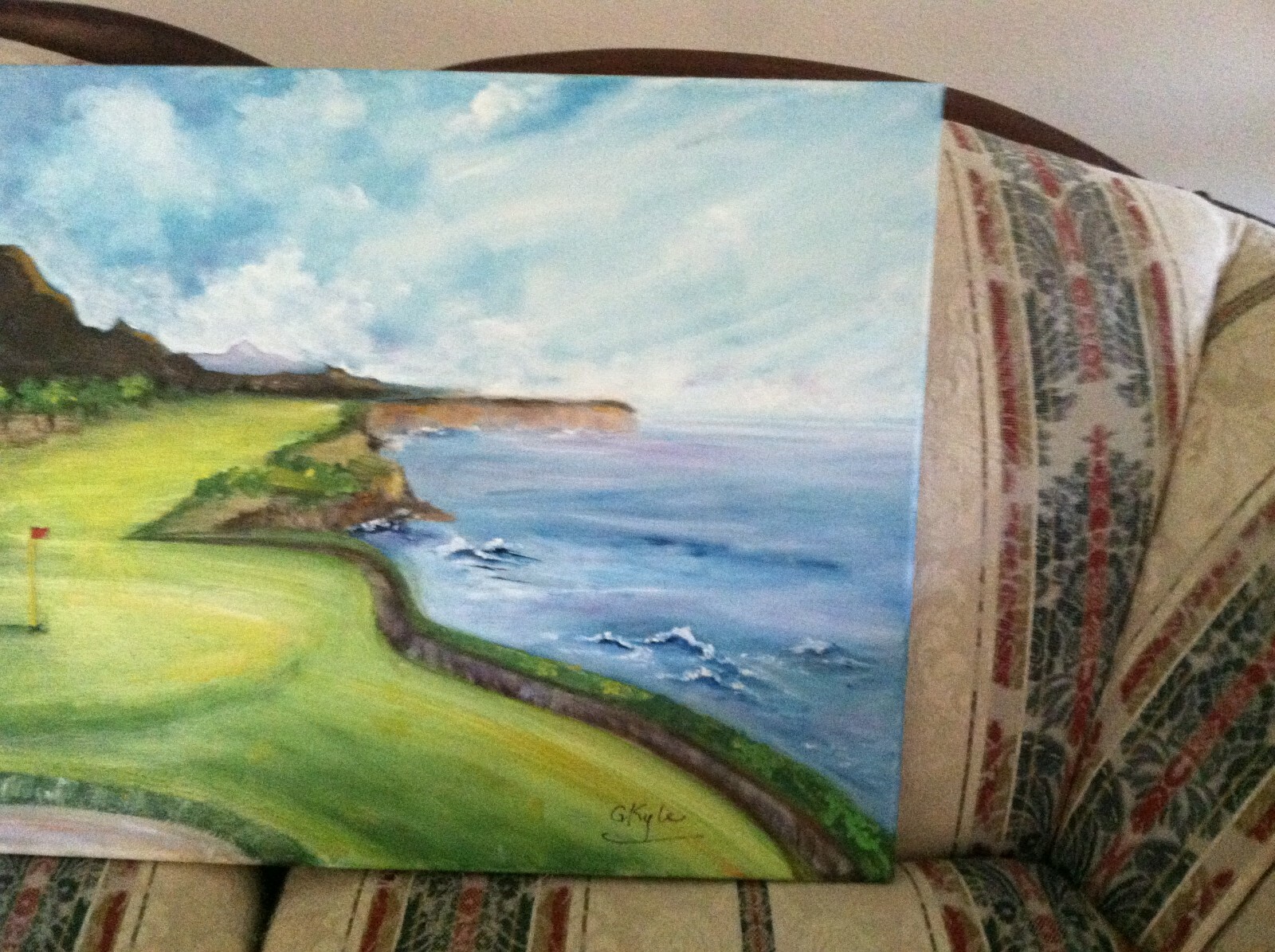 Kauai Golf Oil Painting Hawaii Original Art 18 x 24" Great Gift for Golfers!