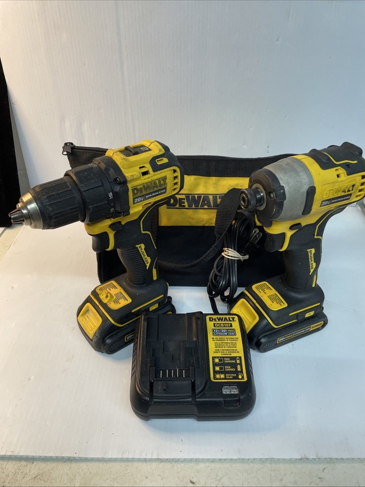 DeWalt DCD708 1/2" Drill Driver & DCF809 1/4" Impact Driver + Battery & Charger