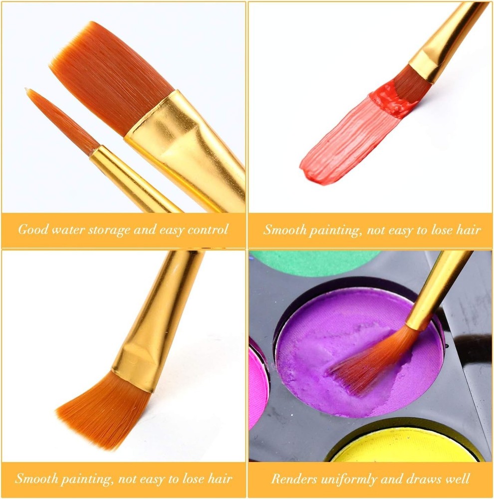 Durable Acrylic Paint Brush Set - 20 Nylon Brushes for Creative Expression